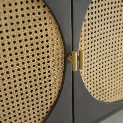 BOIS DESSUS BOIS DESSOUS Buffet En Manguier Massif Et Cannage Noir 160 Cm - Noir -Buffet et enfilade Soldes 61081330 4