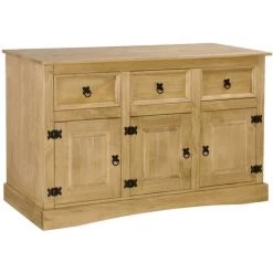 SUPERMARKET Pin Mexicain Massif Gamme Corona Buffet 132x43x78 Cm Couleur Naturelle