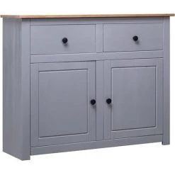SUPERMARKET Buffet 93x40x80 Cm Pin Solide Assortiment Panama Gris