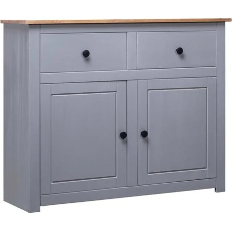 SUPERMARKET Buffet 93x40x80 Cm Pin Solide Assortiment Panama Gris 1 SUPERMARKET Buffet 93x40x80 Cm Pin Solide Assortiment Panama Gris