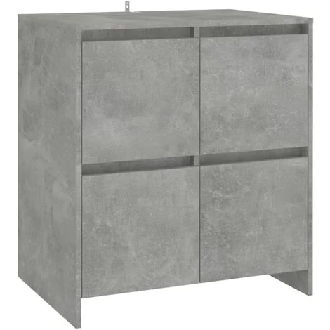 SUPERMARKET Buffets 2 Pcs 70x41x75 Cm Aggloméré Gris Béton 4 SUPERMARKET Buffets 2 Pcs 70x41x75 Cm Aggloméré Gris Béton – Image 4