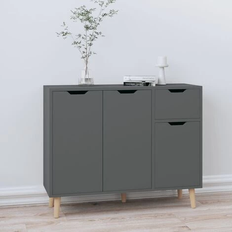 SUPERMARKET Buffet Aggloméré 90x30x72 Cm Gris 1 SUPERMARKET Buffet Aggloméré 90x30x72 Cm Gris