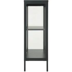 SUPERMARKET Buffet 75x35x105 Cm Acier Et Verre Anthracite -Buffet et enfilade Soldes 61305237 4