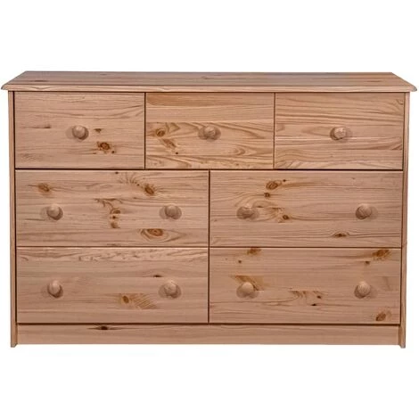 SUPERMARKET Buffet 7 Tiroirs Bois De Pin Massif 113x35x73 Cm 2 SUPERMARKET Buffet 7 Tiroirs Bois De Pin Massif 113x35x73 Cm – Image 2