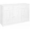 SUPERMARKET Buffet 3 Tiroirs Bois De Pin Massif 113x35x73 Cm Blanc