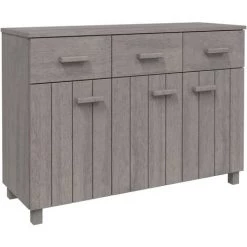 SUPERMARKET Buffet 113x40x80 Cm Bois Massif De Pin Gris Clair SUHB-340443 -Buffet et enfilade Soldes 61305361 2