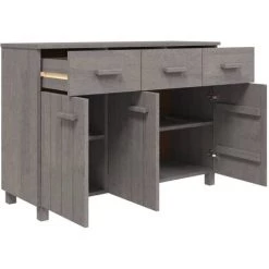 SUPERMARKET Buffet 113x40x80 Cm Bois Massif De Pin Gris Clair SUHB-340443 -Buffet et enfilade Soldes 61305361 3
