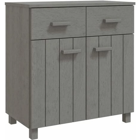SUPERMARKET Buffet 79x40x80 Cm Bois Massif De Pin Gris Clair 2 SUPERMARKET Buffet 79x40x80 Cm Bois Massif De Pin Gris Clair – Image 2
