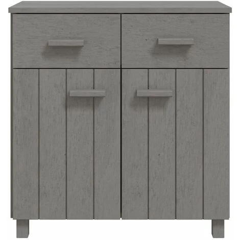 SUPERMARKET Buffet 79x40x80 Cm Bois Massif De Pin Gris Clair 3 SUPERMARKET Buffet 79x40x80 Cm Bois Massif De Pin Gris Clair – Image 3