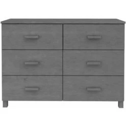 SUPERMARKET Buffet 113x40x80 Cm Bois Massif De Pin Gris Foncé -Buffet et enfilade Soldes 61305371 5