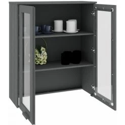 SUPERMARKET Dessus De Buffet 85x35x100 Cm Bois Massif De Pin Gris Foncé -Buffet et enfilade Soldes 61305383 4