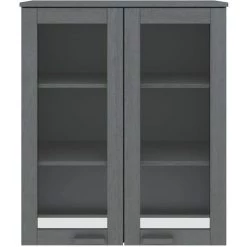 SUPERMARKET Dessus De Buffet 85x35x100 Cm Bois Massif De Pin Gris Foncé -Buffet et enfilade Soldes 61305383 5