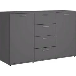 SUPERMARKET Buffet 120x35,5x75 Cm Aggloméré Gris 6 SUPERMARKET Buffet 120x35,5x75 Cm Aggloméré Gris -Buffet et enfilade Soldes 61305890 2