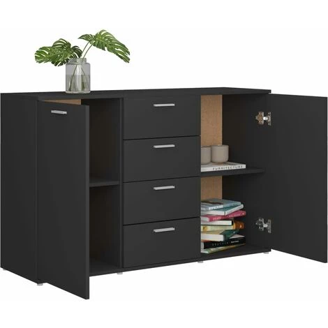 SUPERMARKET Buffet 120x35,5x75 Cm Aggloméré Gris 5 SUPERMARKET Buffet 120x35,5x75 Cm Aggloméré Gris – Image 5