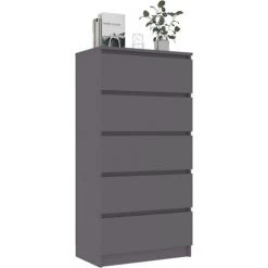 SUPERMARKET Buffet à Tiroirs 60x35x121 Cm Aggloméré Gris 7 SUPERMARKET Buffet à Tiroirs 60x35x121 Cm Aggloméré Gris -Buffet et enfilade Soldes 61305895 3