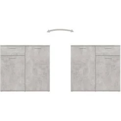 SUPERMARKET Buffet Aggloméré Gris Béton 80x36x75 Cm 9 SUPERMARKET Buffet Aggloméré Gris Béton 80x36x75 Cm -Buffet et enfilade Soldes 61305955 5