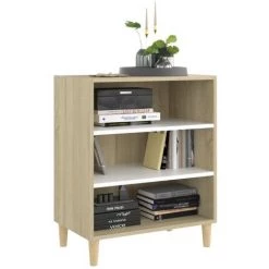 SUPERMARKET Buffet 57x35x70 Cm Aggloméré Blanc Et Chêne Sonoma 7 SUPERMARKET Buffet 57x35x70 Cm Aggloméré Blanc Et Chêne Sonoma -Buffet et enfilade Soldes 61305966 3