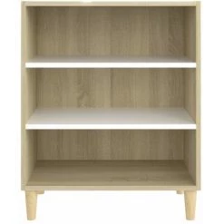 SUPERMARKET Buffet 57x35x70 Cm Aggloméré Blanc Et Chêne Sonoma 8 SUPERMARKET Buffet 57x35x70 Cm Aggloméré Blanc Et Chêne Sonoma -Buffet et enfilade Soldes 61305966 4