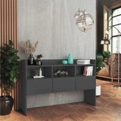 SUPERMARKET Buffet 105x30x70 Cm Aggloméré Gris -Buffet et enfilade Soldes 61306056 3