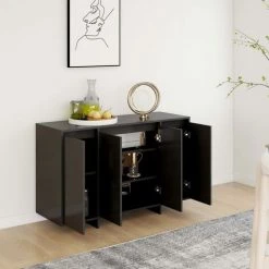 SUPERMARKET Buffet Aggloméré 120x41x75 Cm Noir -Buffet et enfilade Soldes 61306098 4