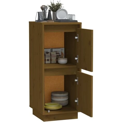 SUPERMARKET Buffet 31,5x34x75 Cm Bois Massif De Pin Marron Miel 4 SUPERMARKET Buffet 31,5x34x75 Cm Bois Massif De Pin Marron Miel – Image 4