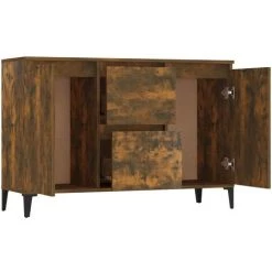 SUPERMARKET Buffet 104x35x70 Cm Aggloméré Chêne Fumé -Buffet et enfilade Soldes 61306216 5