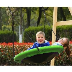 DYHF Balançoire Nid D’Oiseau Rond 100 CM De Diamètre Pour Arbre Supporté De Charge Maximale 100 KG Extérieur Vert - Vert Gazon -Buffet et enfilade Soldes 61354734 5