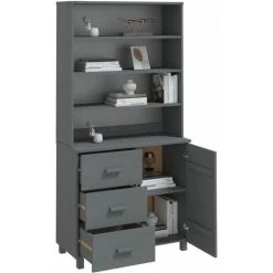 FIMEI Buffet Bois Massif De Pin Gris Foncé -Buffet et enfilade Soldes 61380054 4