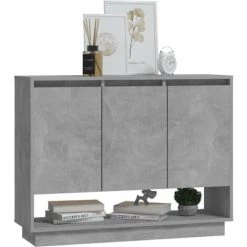 FIMEI Buffet Gris Béton 97x31x75 Cm Aggloméré -Buffet et enfilade Soldes 61380324 4