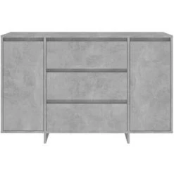 FIMEI Buffet Avec 3 Tiroirs Gris Béton 120x41x75 Cm Aggloméré -Buffet et enfilade Soldes 61380473 5
