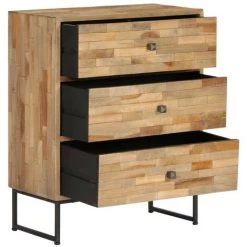 FIMEI Ensemble De Buffet 2 Pcs Bois De Teck Recyclé -Buffet et enfilade Soldes 61380543 4