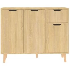 FIMEI Buffet Chêne Sonoma 90x30x72 Cm Aggloméré -Buffet et enfilade Soldes 61380625 3