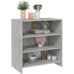 FIMEI Buffet Gris Béton 70x40,5x75 Cm Aggloméré -Buffet et enfilade Soldes 61380798 4