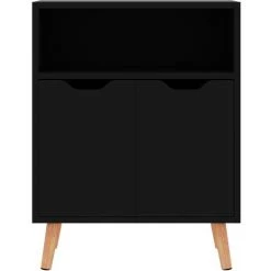 FIMEI Buffet Noir Brillant 60x30x72 Cm Aggloméré -Buffet et enfilade Soldes 61380835 3