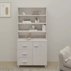 FIMEI Buffet Bois Massif De Pin Blanc