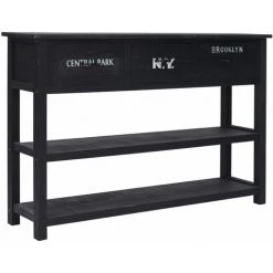 FIMEI Buffet Noir 115 X 30 X 76 Cm Bois