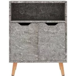 FIMEI Buffet Gris Béton 60x30x72 Cm Aggloméré -Buffet et enfilade Soldes 61382353 3