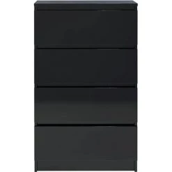 FIMEI Buffet Noir Brillant 60x35x98,5 Cm Bois D'ingénierie -Buffet et enfilade Soldes 61382467 4