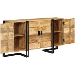 FIMEI Buffet Bois De Manguier Massif 150 X 40 X 80 Cm -Buffet et enfilade Soldes 61382667 4