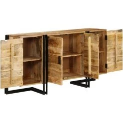 FIMEI Buffet Bois De Manguier Massif 150 X 40 X 80 Cm -Buffet et enfilade Soldes 61382667 5