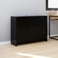 FIMEI Buffet Noir 102x33x75 Cm Aggloméré