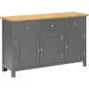 FIMEI Buffet 110x33,5x70 Cm Bois De Chêne Massif