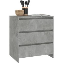FIMEI Buffet Gris Béton 70x41x75 Cm Aggloméré -Buffet et enfilade Soldes 61384555 4