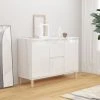 TRUE DEAL Buffet Blanc Brillant 103,5x35x70 Cm Aggloméré