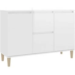 TRUE DEAL Buffet Blanc Brillant 103,5x35x70 Cm Aggloméré 6 TRUE DEAL Buffet Blanc Brillant 103,5x35x70 Cm Aggloméré -Buffet et enfilade Soldes 61725671 2
