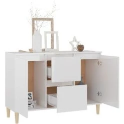 TRUE DEAL Buffet Blanc Brillant 103,5x35x70 Cm Aggloméré 7 TRUE DEAL Buffet Blanc Brillant 103,5x35x70 Cm Aggloméré -Buffet et enfilade Soldes 61725671 3