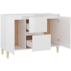 TRUE DEAL Buffet Blanc Brillant 103,5x35x70 Cm Aggloméré 8 TRUE DEAL Buffet Blanc Brillant 103,5x35x70 Cm Aggloméré -Buffet et enfilade Soldes 61725671 4