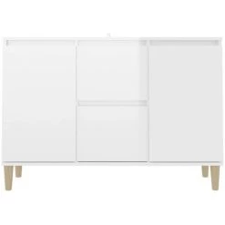 TRUE DEAL Buffet Blanc Brillant 103,5x35x70 Cm Aggloméré 9 TRUE DEAL Buffet Blanc Brillant 103,5x35x70 Cm Aggloméré -Buffet et enfilade Soldes 61725671 5