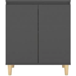 TRUE DEAL Buffet Avec Pieds En Bois Massif Gris 60x35x70 Cm Aggloméré 9 TRUE DEAL Buffet Avec Pieds En Bois Massif Gris 60x35x70 Cm Aggloméré -Buffet et enfilade Soldes 61800100 5