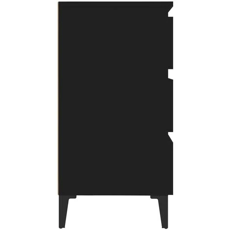 TRUE DEAL Buffet Noir 60x35x69 Cm Aggloméré 5 TRUE DEAL Buffet Noir 60x35x69 Cm Aggloméré – Image 5